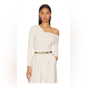 NWOT! Gathered top in blanched almond